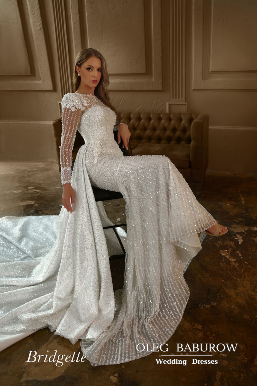 Свадебное платье Бриджитт со шлейфом