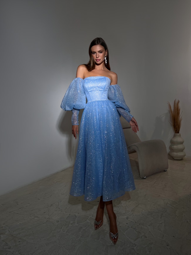 Вечернее платье Илона голубой