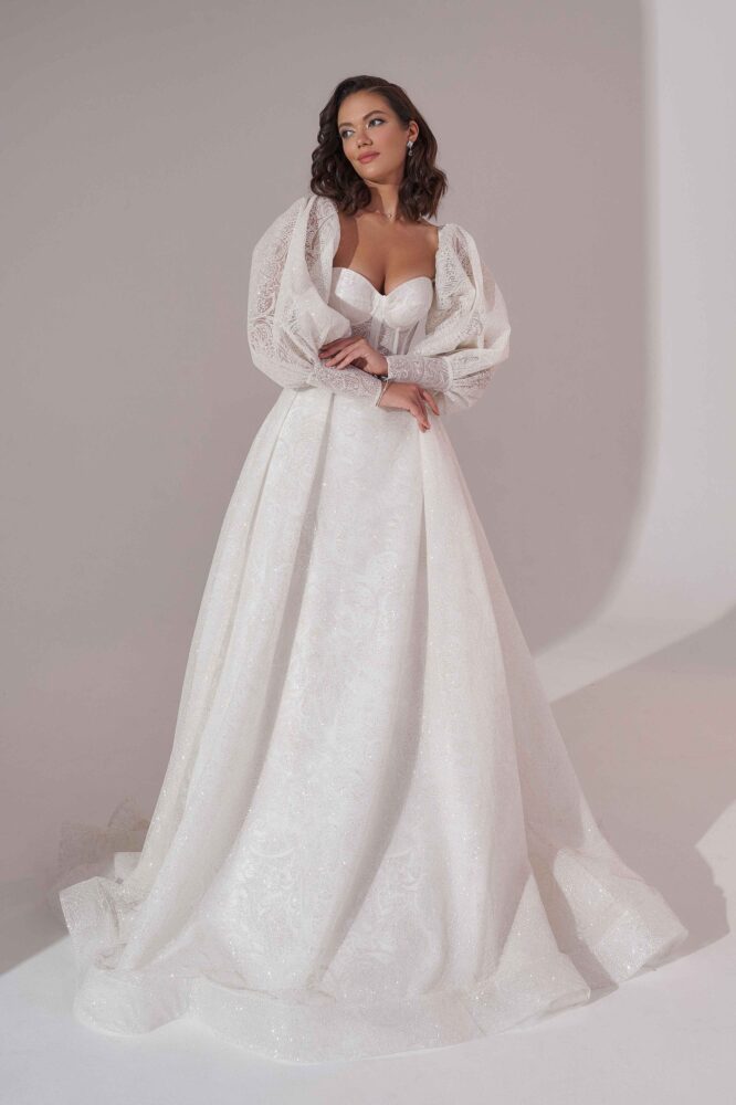 Свадебное платье Лувр c длинными рукавами