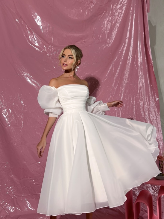 Свадебное платье Роза миди Айвори