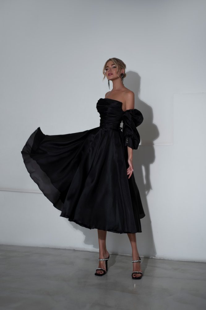 Вечернее платье Роза миди черный